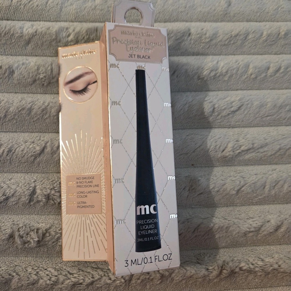Marie Claire Precision Liquid Eyeliner Jet Black No Smudge/No Flake 3 ML NEW Box